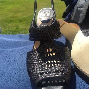 Frye black leather sandals